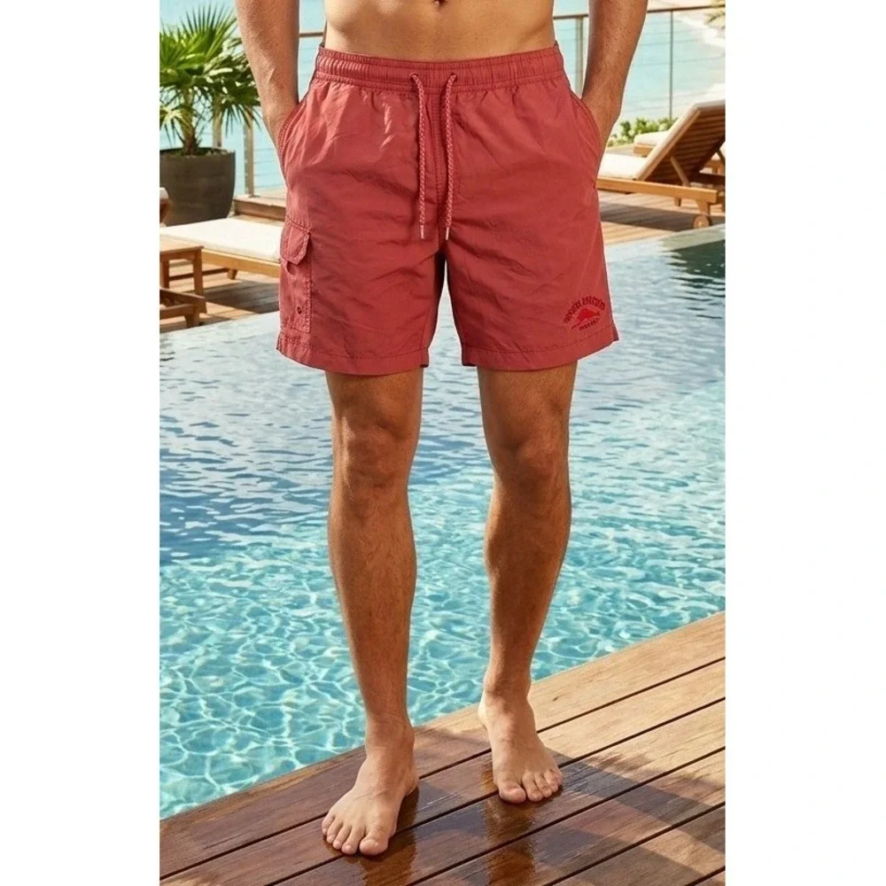 Tommy Bahama Relax Swim Trunks Mesh Lined Cargo Pockets Mens L Marlin Logo Beach